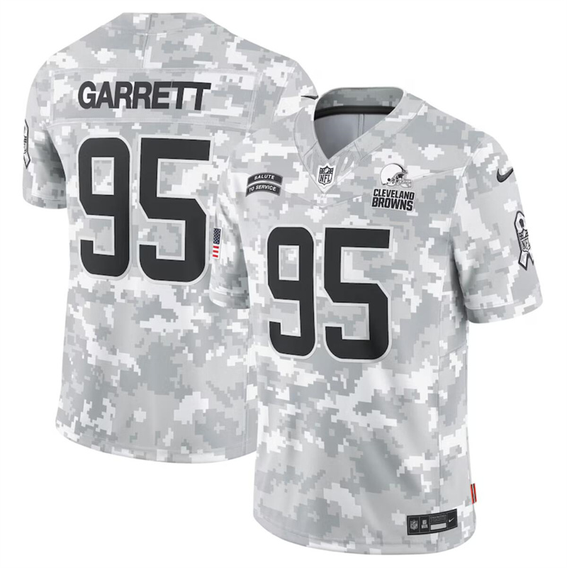 Men's Cleveland Browns #95 Myles 2024 F.U.S.E Arctic Camo Salute to Service Limited Stitched Football Jersey