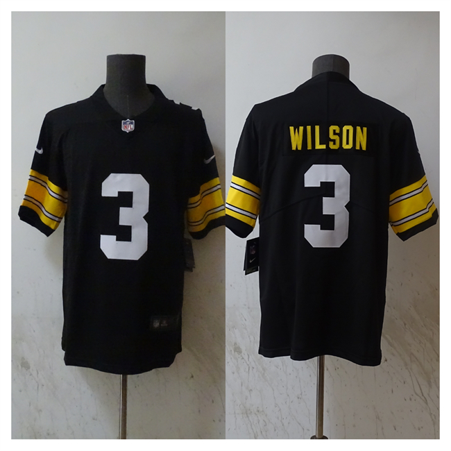 Men's Pittsburgh Steelers #3 Russell Wilson Black Vapor Untouchable Limited Stitched Jersey