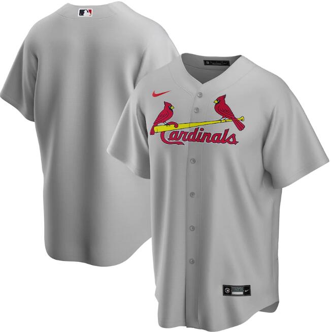 Men's St. Louis Cardinals Blank Grey MLB Cool Base Stitched Jersey