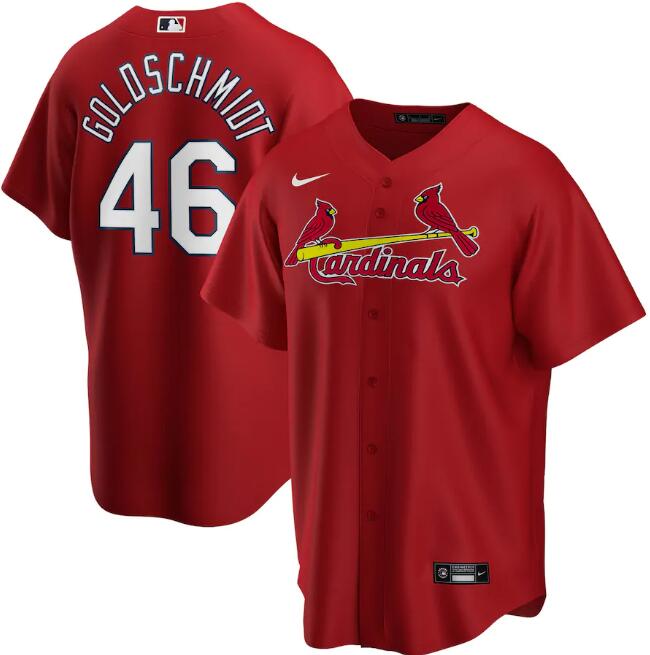 Men's St. Louis Cardinals #46 Paul Goldschmidt Red MLB Cool Base Stitched Jersey