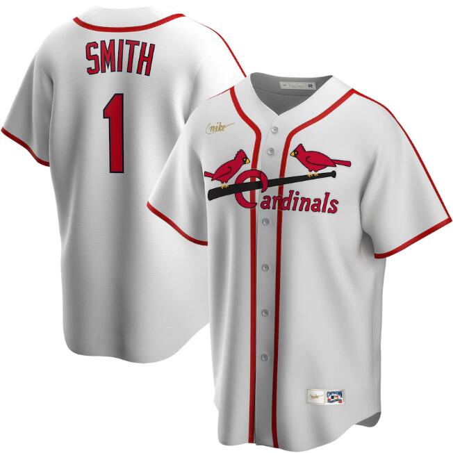 Men's St. Louis Cardinals #1 Ozzie Smith White MLB Cool Base Stitched Jersey