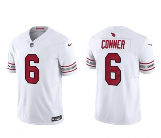 Men's Arizona Cardinals #6 James Conner White 2023 F.U.S.E. Vapor Untouchable F.U.S.E. Limited Stitched Football Jersey