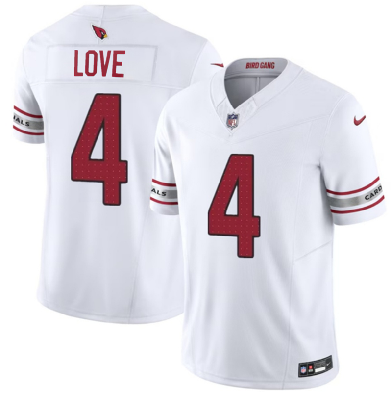 Men's Arizona Cardinals #4 Jeremiyah Love White 2026 Draft F.U.S.E. Vapor Untouchable Limited Stitched Jersey