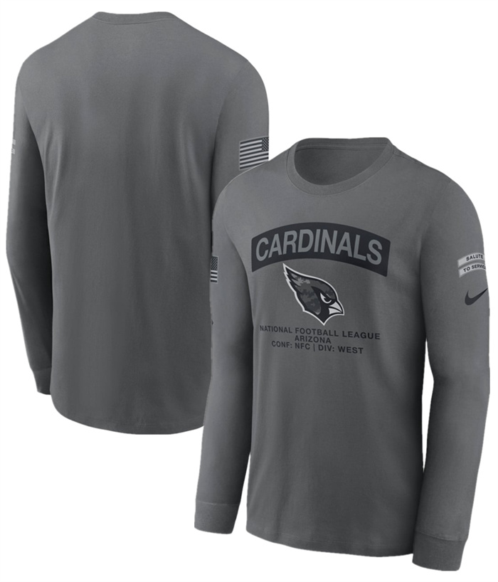 Men's Arizona Cardinals Gray 2026 Salute to Service Long Sleeve T-Shirt