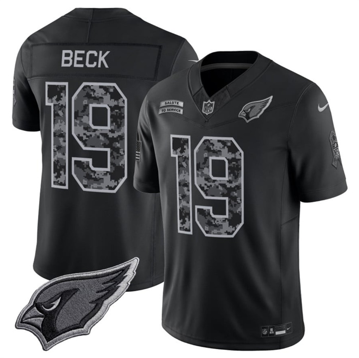 Men's Arizona Cardinals #19 Carson Beck Black F.U.S.E. 2026 Salute to Service Limited Stitched Football Jersey