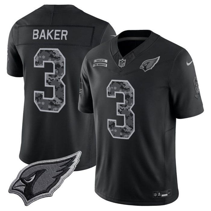 Men's Arizona Cardinals #3 Budda Baker Black F.U.S.E. 2026 Salute to Service Limited Stitched Football Jersey