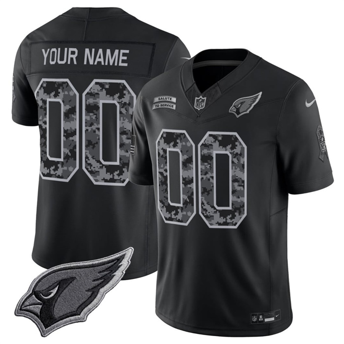 Men's Arizona Cardinals Active Player Custom Black F.U.S.E. 2026 Salute to Service Limited Stitched Football Jersey