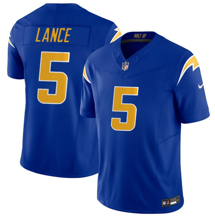 Men's Los Angeles Chargers #5 Trey Lance Royal 2026 F.U.S.E Vapor Limited Stitched Football Jersey
