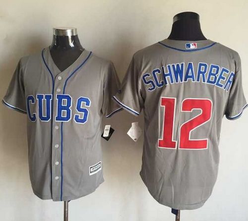 Cubs #12 Kyle Schwarber Grey New Cool Base Stitched MLB Jersey Cubs #12 Kyle Schwarber Grey New Cool Base Stitched MLB Jersey