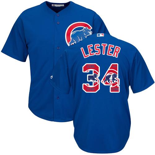 Cubs #34 Jon Lester Blue Team Logo Fashion Stitched MLB Jersey Cubs #34 Jon Lester Blue Team Logo Fashion Stitched MLB Jersey