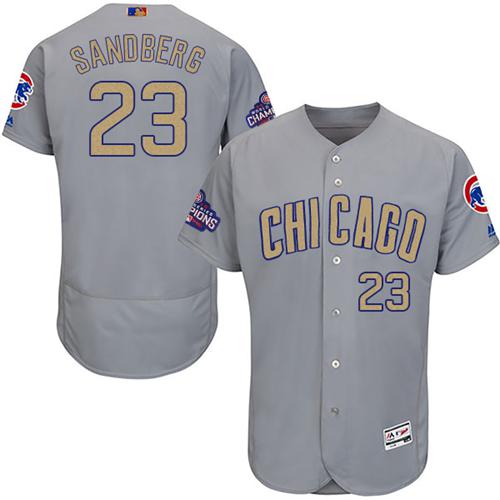 Cubs #23 Ryne Sandberg Grey Flexbase Authentic 2017 Gold Program Stitched MLB Jersey Cubs #23 Ryne Sandberg Grey Flexbase Authentic 2017 Gold Program Stitched MLB Jersey