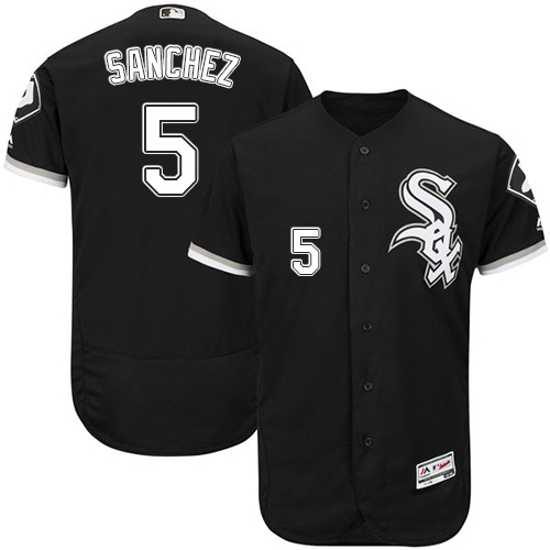 White Sox #5 Yolmer Sanchez Black Flexbase Authentic Collection Stitched MLB Jersey