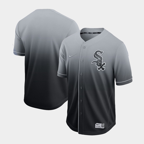 Nike White Sox Blank Black Fade Authentic Stitched MLB Jersey