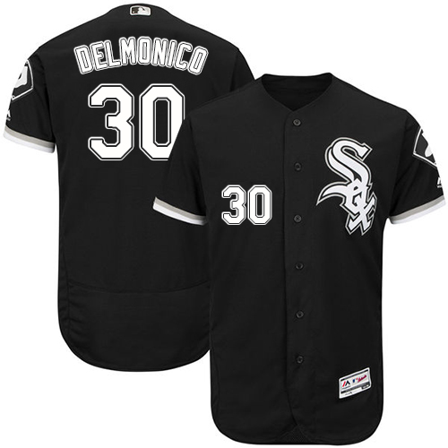 White Sox #30 Nicky Delmonico Black Flexbase Authentic Collection Stitched MLB Jersey
