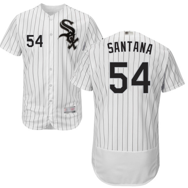 White Sox #54 Ervin Santana White(Black Strip) Flexbase Authentic Collection Stitched MLB Jersey