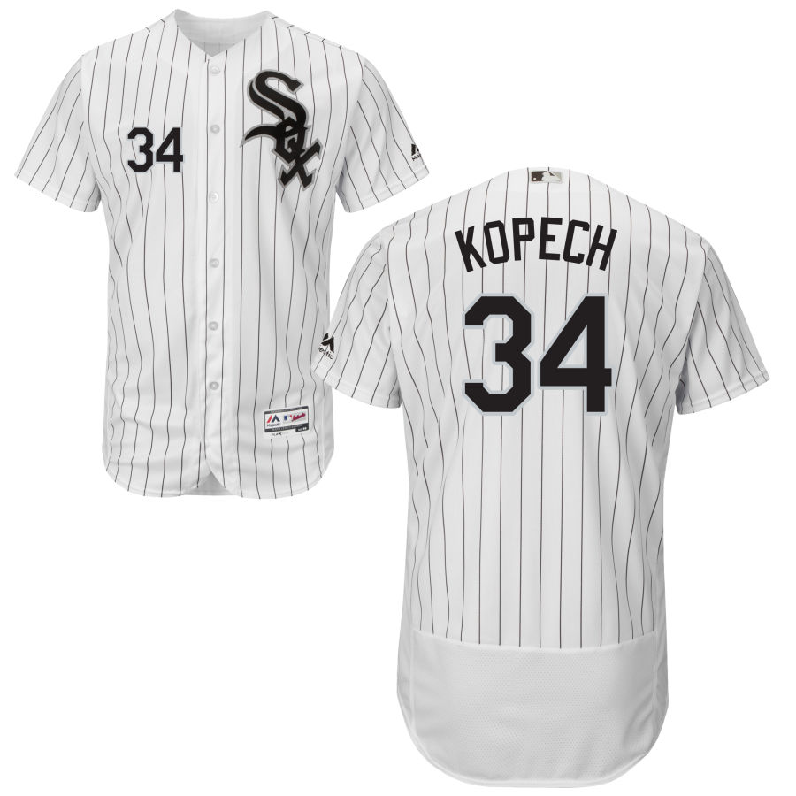 White Sox #34 Michael Kopech White(Black Strip) Home Flexbase Authentic Collection Stitched MLB Jersey