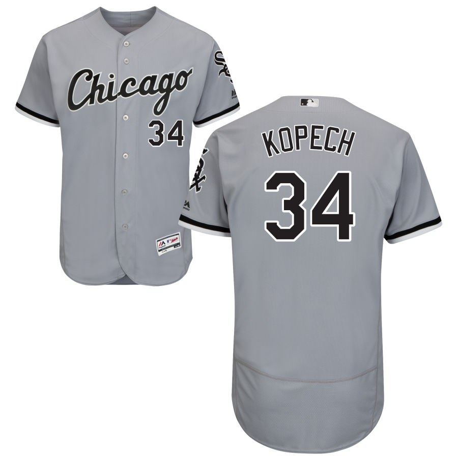 White Sox #34 Michael Kopech Grey Road Flexbase Authentic Collection Stitched MLB Jersey