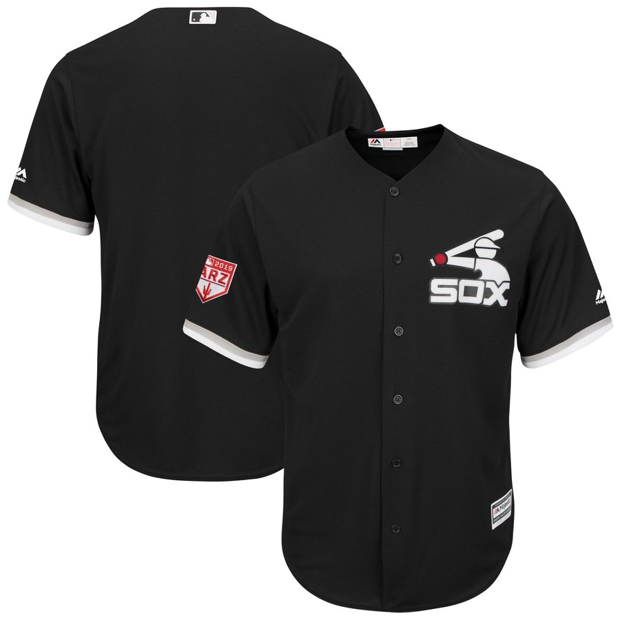 White Sox Blank Black 2019 Spring Training Cool Base Stitched MLB Jersey