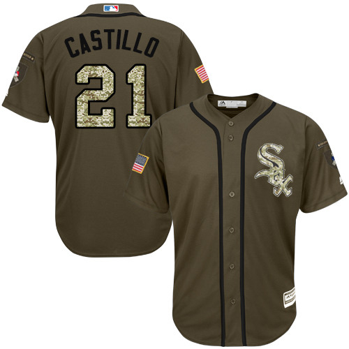 White Sox #21 Welington Castillo Green Salute to Service Stitched MLB Jersey
