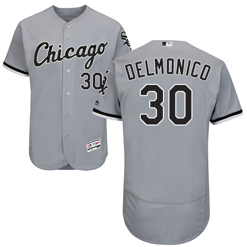 White Sox #30 Nicky Delmonico Grey Flexbase Authentic Collection Stitched MLB Jersey