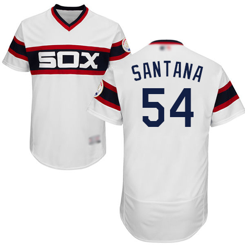 White Sox #54 Ervin Santana White Flexbase Authentic Collection Alternate Home Stitched MLB Jersey