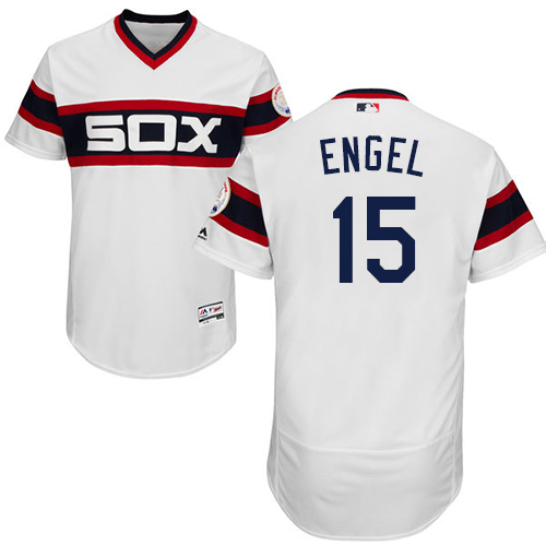 White Sox #15 Adam Engel White Flexbase Authentic Collection Alternate Home Stitched MLB Jersey