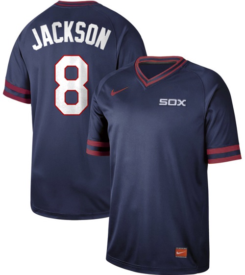Nike White Sox #8 Bo Jackson Navy Authentic Cooperstown Collection Stitched MLB Jerseys