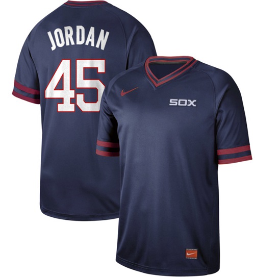Nike White Sox #45 Michael Jordan Navy Authentic Cooperstown Collection Stitched MLB Jerseys