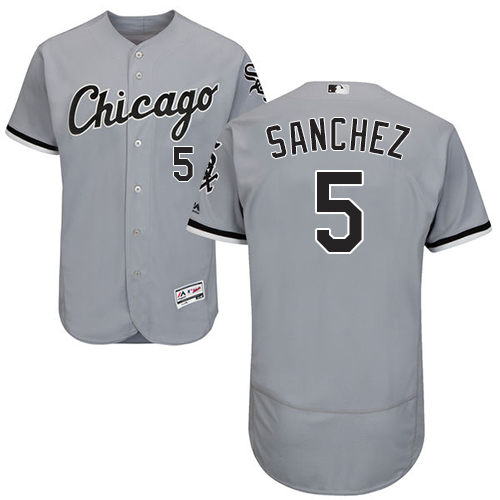 White Sox #5 Yolmer Sanchez Grey Flexbase Authentic Collection Stitched MLB Jersey