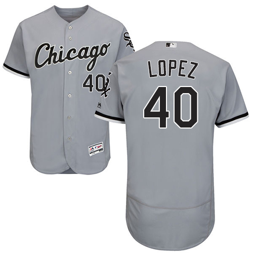 White Sox #40 Reynaldo Lopez Grey Flexbase Authentic Collection Stitched MLB Jersey