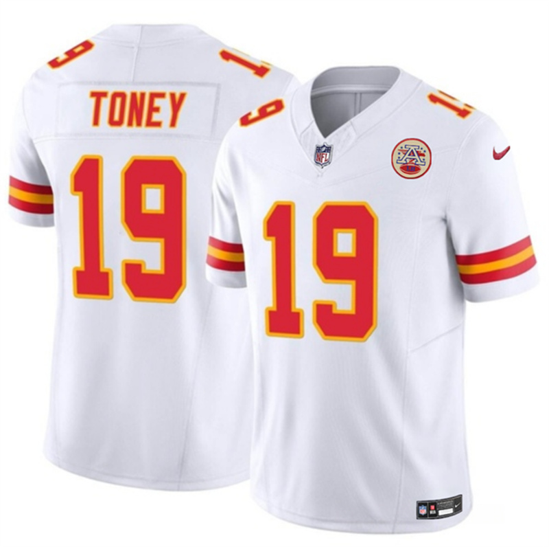 Men’s Kansas City Chiefs #19 Kadarius Toney White 2023 F.U.S.E. Vapor Untouchable Limited Stitched Jersey Men’s Kansas City Chiefs #19 Kadarius Toney White 2023 F.U.S.E. Vapor Untouchable Limited Stitched Jersey
