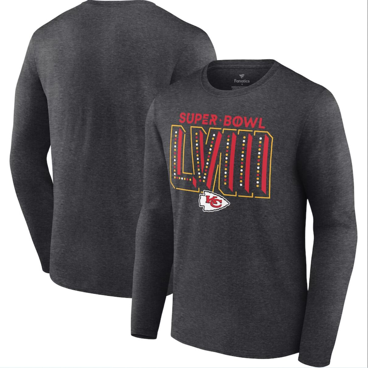 Men's Kansas City Chiefs Heather Charcoal Super Bowl LVIII Local Team Long Sleeve T-Shirt