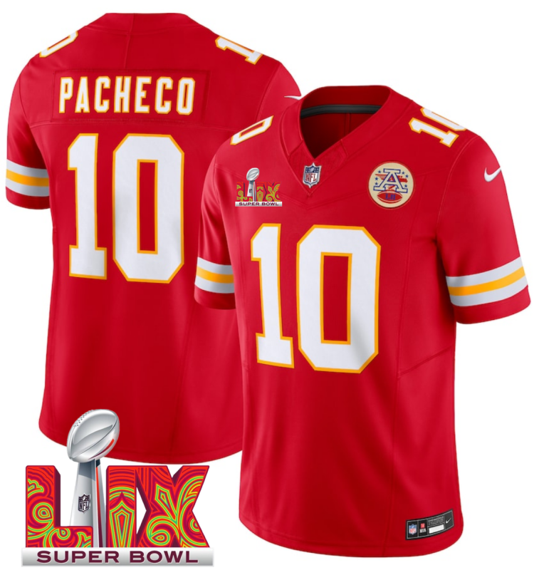 Men's Kansas City Chiefs #10 Isiah Pacheco Red F.U.S.E. 24/25 Super Bowl LIX Vapor Untouchable Limited Stitched Football Jersey