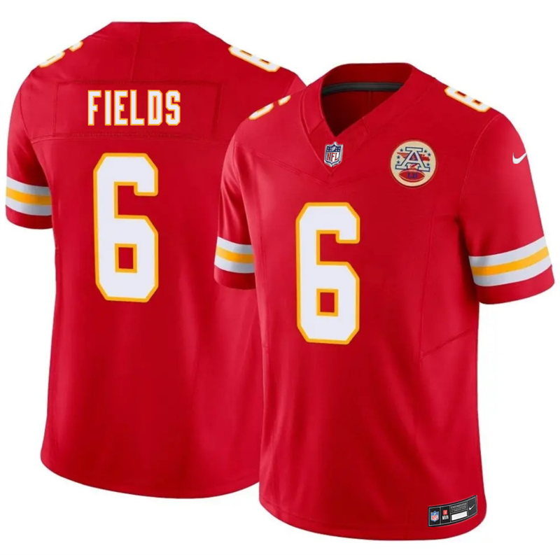 Men’s Kansas City Chiefs #6 Justin Fields Red 2026 F.U.S.E. Vapor Untouchable Limited Stitched Football Jersey