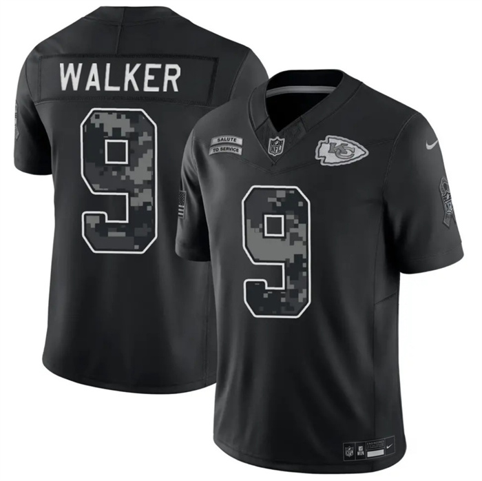Men's Kansas City Chiefs #9 Kenneth Walker III Black F.U.S.E. 2026 Salute to Service Limited Stitched Football Jersey