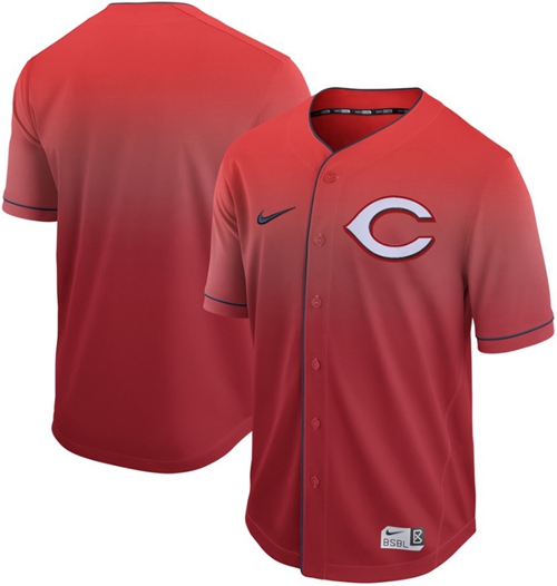 Nike Reds Blank Red Fade Authentic Stitched MLB Jersey