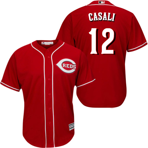 Reds #12 Curt Casali Red New Cool Base Stitched MLB Jersey
