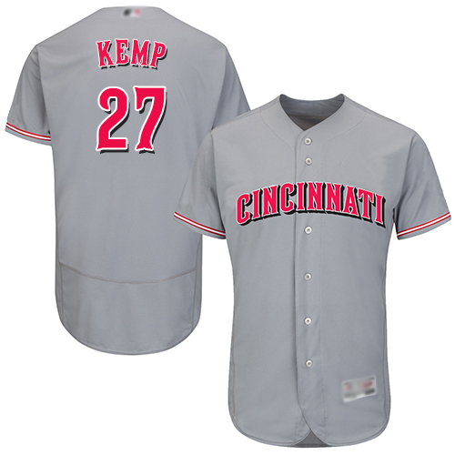 Reds #27 Matt Kemp Grey Flexbase Authentic Collection Stitched MLB Jersey