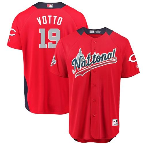 Reds #19 Joey Votto Red 2018 All-Star National League Stitched MLB Jersey