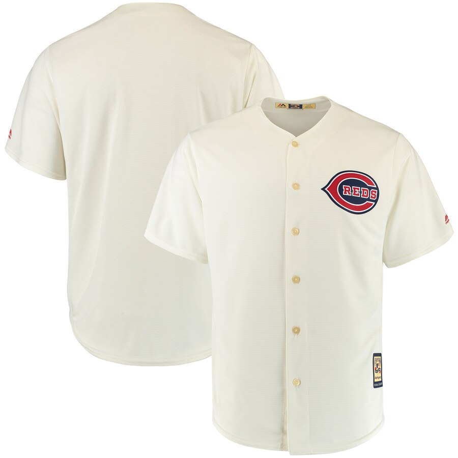 Cincinnati Reds Blank Majestic Cooperstown Collection 1939 Cool Base Jersey Cream