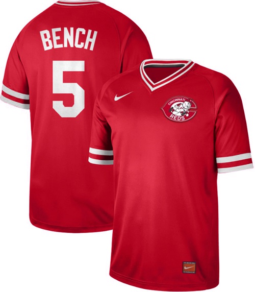 Nike Reds #5 Johnny Bench Red Authentic Cooperstown Collection Stitched MLB Jersey