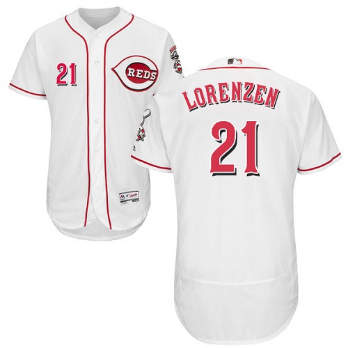 Reds #21 Michael Lorenzen White Flexbase Authentic Collection Stitched MLB Jersey