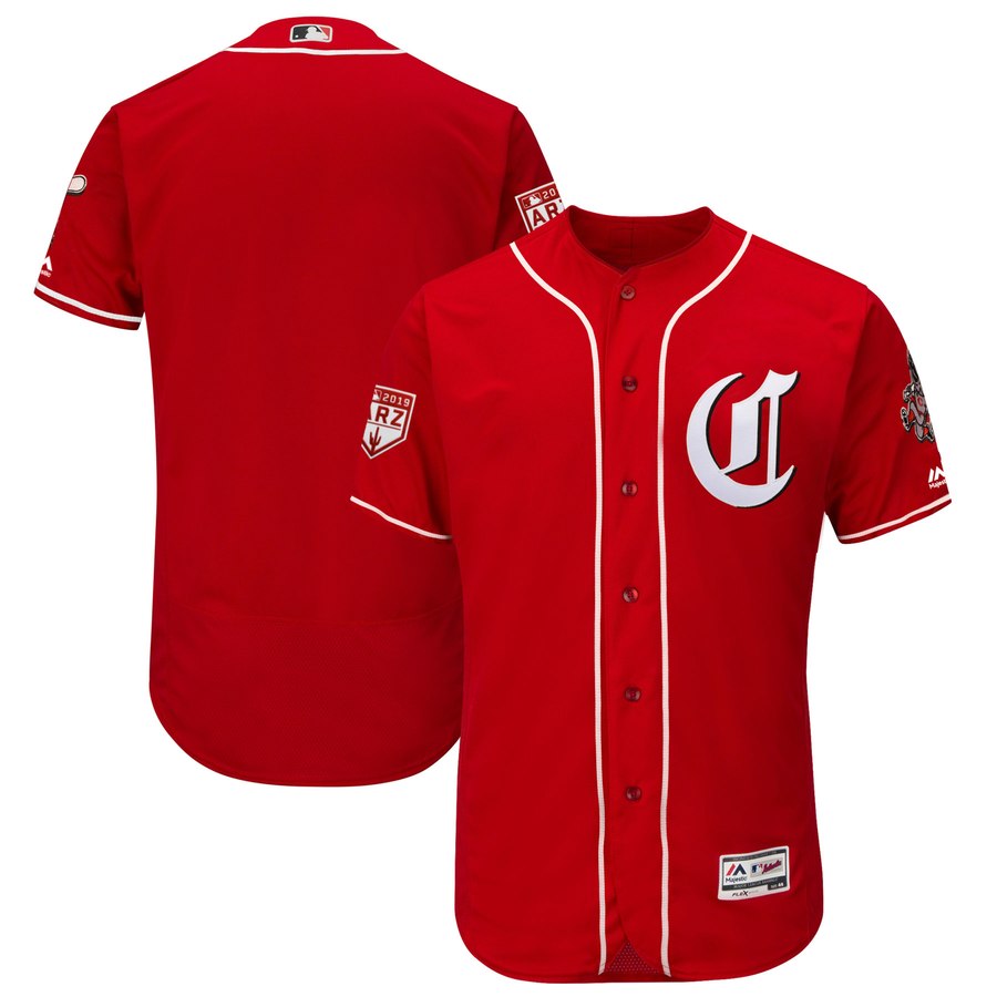 Reds Blank Red 2019 Spring Training Flex Base Stitched MLB Jersey