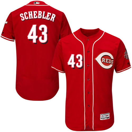 Reds #43 Scott Schebler Red Flexbase Authentic Collection Stitched MLB Jersey