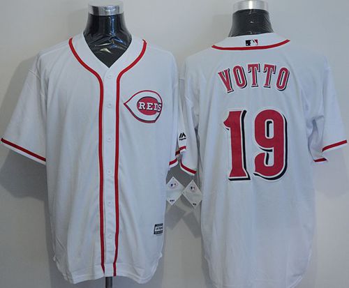 Reds #19 Joey Votto White New Cool Base Stitched MLB Jersey