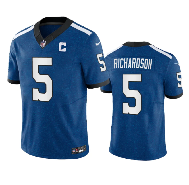Men's Indianapolis Colts #5 Anthony Richardson Royal Indiana Nights Limited Stitched Football Jersey
