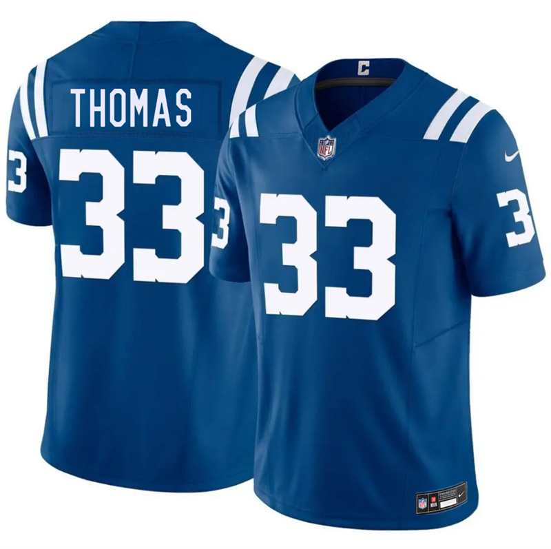 Men's Indianapolis Colts #33 Juanyeh Thomas Blue 2026 F.U.S.E. Vapor Limited Stitched Football Jersey