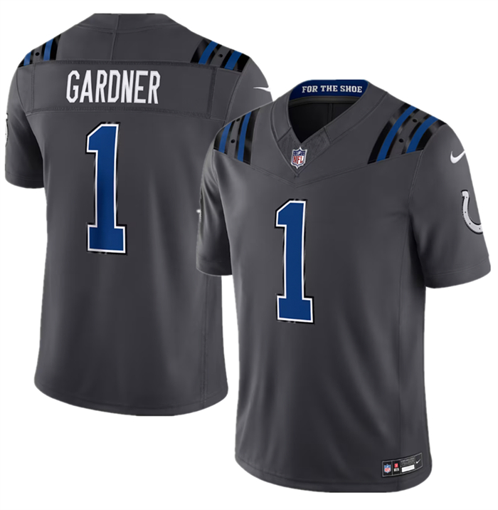 Men's Indianapolis Colts #1 Sauce Gardner Dark Gray 2026 F.U.S.E. Rivalries Collection Limited Stitched Football Jersey Men's Indianapolis Colts #1 Sauce Gardner Dark Gray 2026 F.U.S.E. Rivalries Collection Limited Stitched Football Jersey