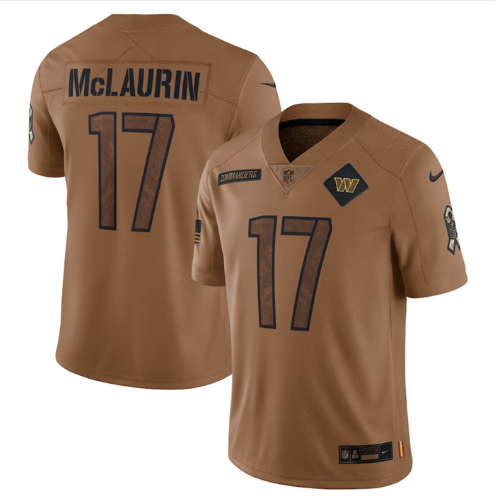 Men's Washington Commanders #17 Terry McLaurin 2023 Brown Salute To Service Limited Football Jersey