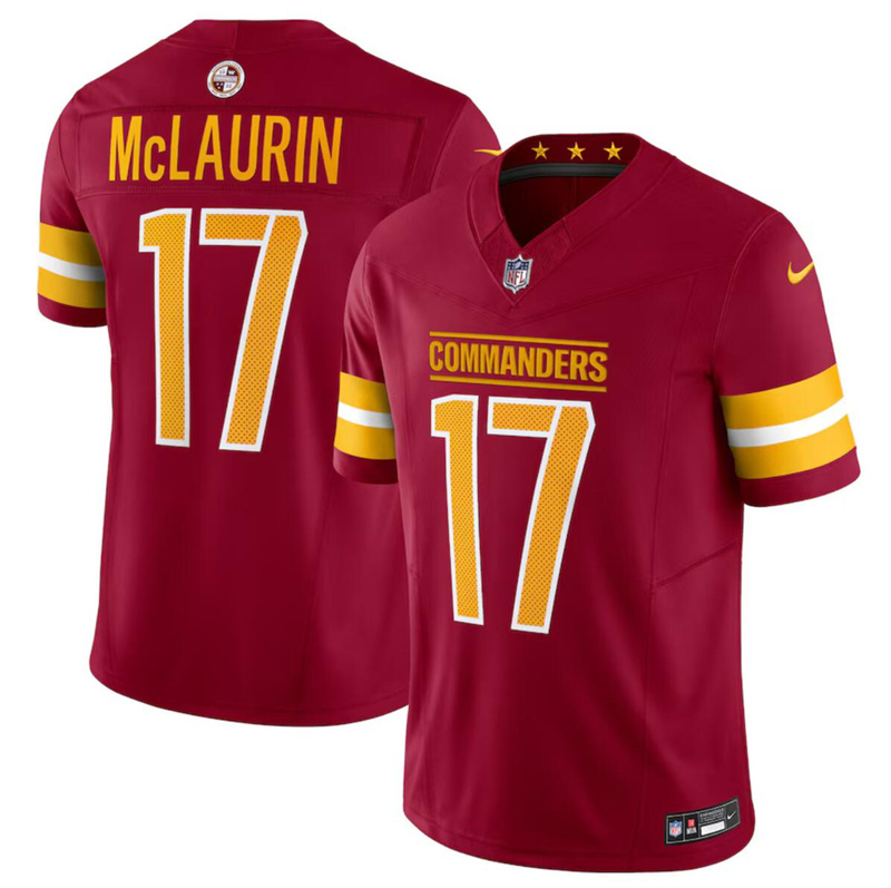 Men's Washington Commanders #17 Terry McLaurin Burgundy 2024 F.U.S.E Vapor Limited Stitched Football Jersey